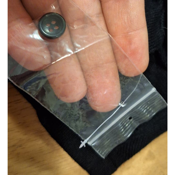 J Jason Wu Women Medium Black Jacquard Knit Button Front Cardigan CROP Sweater - Picture 5 of 7